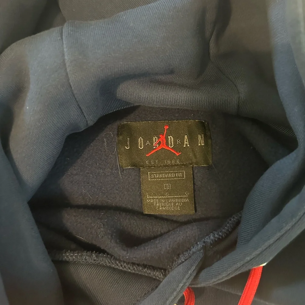 Jordan Navy PSG Hoodie with Red and White Chest Stripe